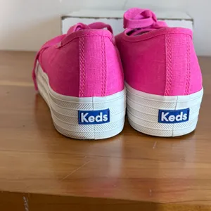 Keds Triple Up Neon Pink Linen Platform Sneakers WF67959 Womens 7 thumbnail 5