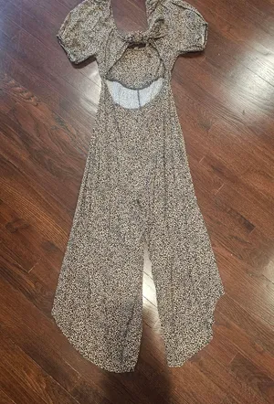 Francesca's Collections Black and White Patterned Jumpsuit Brown Size M thumbnail 3