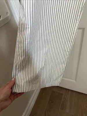 American Eagle Outfitters White Pants with Black Pinstripes thumbnail 3