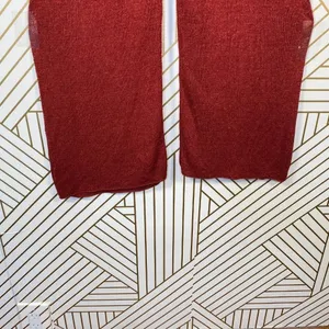 Zara‎ Knit Culottes in Red Rust Wide Leg High Waist thumbnail 4