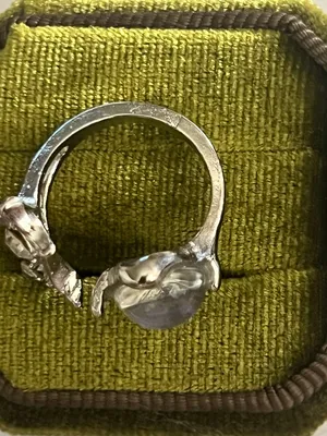 Cat Eye Design w/ Gorgeous Gemstones Open Statement Ring Size 7 Blue thumbnail 3