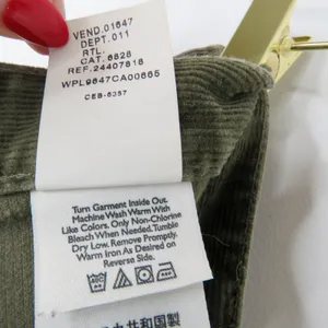 90s Vintage Eddie Bauer Olive Green Velvet Corduroy Straight Leg Pants 8P 30" thumbnail 8