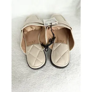 ZARA Women’s Slides Mules Slip Ons Loafers Open Back Sz 38 7.5 Tan shoes thumbnail 4