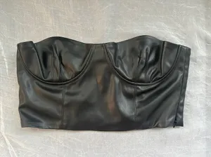 American Threads Billie Faux Leather Crop Top thumbnail 2