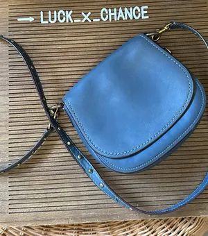 Coach 1941 Saddle Bag 23 Blue Cornflower Glovetanned Leather Rivet Crossbody thumbnail 1