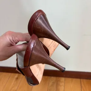 Claudia Ciuti Women's Brown Sandals Heels‎ 9M Made in Italy Leather thumbnail 7