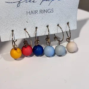 Free People Hair Rings Colorful Matte Bead Ball Hair Accessories Set thumbnail 6