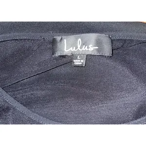 Lulus Womens Large Shift Dress‎ Iced Latte Black Mesh Tassel Sleeve Mini Event thumbnail 3