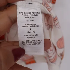 Way to Celebrate Fall Pumpkin Spice Latte Pajama Set Orange White Large 12-14 thumbnail 3