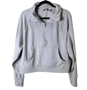 Danskin Cropped Quarter Zip Half Zip Sweatshirt Size XL Extra Large thumbnail 1