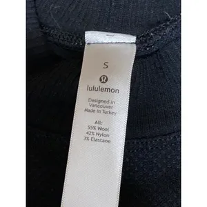Lululemon Black Wool Long Sleeve Slim Yoga Gym Athletic Activewear T-Shirt Top S thumbnail 5