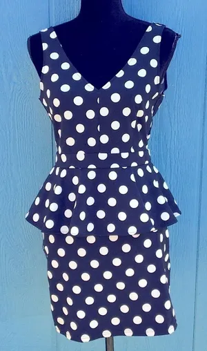 H&M Divided Polka Dot Sleeveless Dress Ruffle 8 v6x thumbnail 1