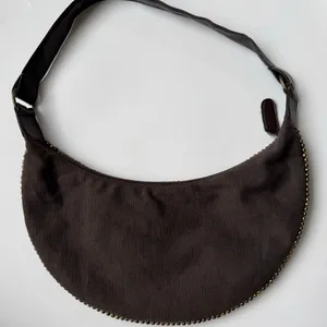 Beaded Made In India Brown Crescent Mini Shoulder Bag Party Purse Zipper Y2K thumbnail 6