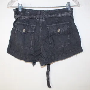 American Eagle Woman’s Black Hi Rise Denim Shorts W/ Belt Deisgn — Size 0 thumbnail 4