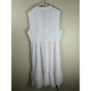 Draper James Size 14 Dress White Colorful Textured Dots Kidcore Clowncore Midi thumbnail 9