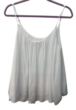 Lilly Pulitzer White Gauze Spaghetti Strap Flowy Tank Top Womens Large‎ thumbnail 1