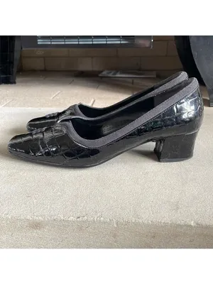 J. Renee black tortoise shell pattern heels sz 7 thumbnail 3