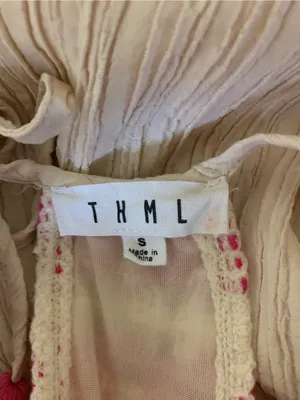 THML S Cream Crochet Floral Yoke Sleeveless Babydoll Boho Tunic Top thumbnail 4