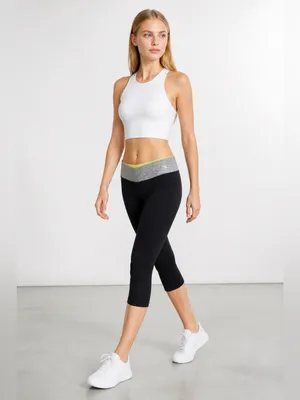 VS Pink Mid-Rise Capri Black Athleisure Leggings Size S thumbnail 10