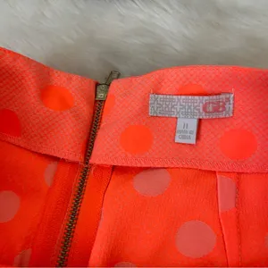 Gianni Bini Bright Orange Polka Dot Pleated Front Shorts thumbnail 3