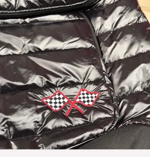 SHINY REFLECTIVE VINAL LIKE RACING CHECKERED FLAG EMBROIDERED BACKPACK Black thumbnail 5
