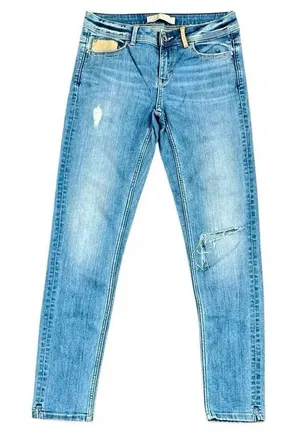 Zara Z1975 Distressed Ripped Skinny Denim Jean 4 thumbnail 1