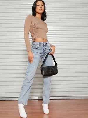 SheIn Drawstring ruched Side Split Top thumbnail 5