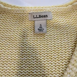 LL Bean Butter Yellow V Neck‎ Pullover Cotton Tunic Sweater Size SMALL thumbnail 9