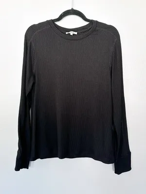 Madewell Ribbed Fitted Crewneck Long-Sleeve Top Size XXL thumbnail 1