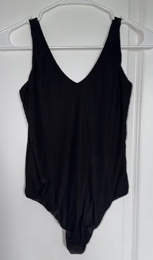 aerie Black V-Neck Bodysuit thumbnail 1