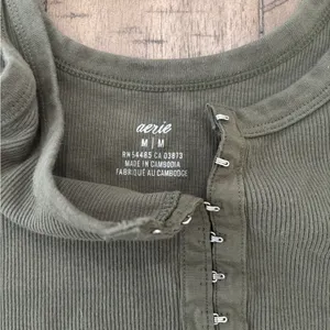 Aerie Forest Green Ribbed Tank Top thumbnail 3