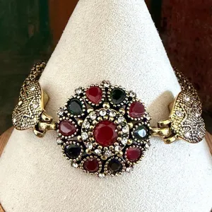 Antiqued Gold Tone Multi Strand Bracelet thumbnail 2