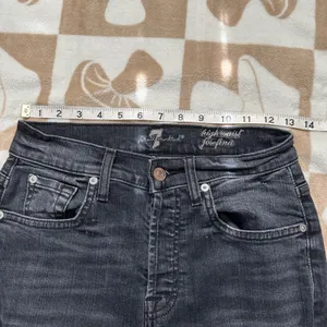 7 For All Mankind Josefina High Waist‎ Distressed Jeans Black Wash Size 25 thumbnail 7