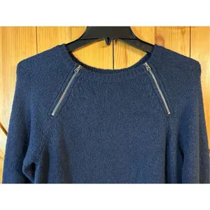 ABERCROMBIE & FITCH Navy Blue Zipper Sweater Dress Medium Tall Women's (0958) thumbnail 3