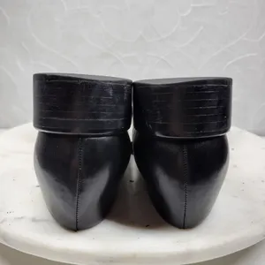 Franco Sarto Bocca Leather Block Heel Loafers 8.5 Black Square Toe Y2K Office thumbnail 13