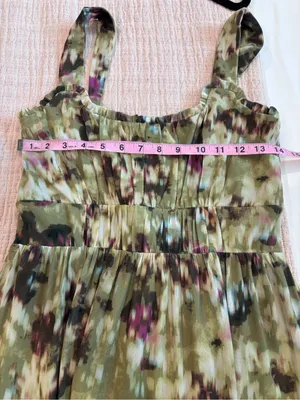 Stitch Fix nine britton Aubriella Olive Floral Tiered maxi size Medium thumbnail 6
