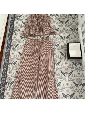 Primark seersucker white and red vertical striped set thumbnail 3