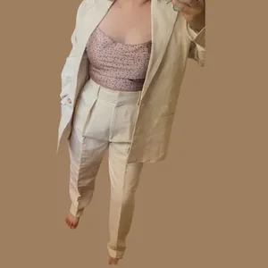 Anthropologie Rachael Wang Oversized oatmeal blazer neutral NWOT size Large‎ thumbnail 12