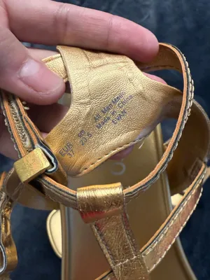 Franco Sarto Gold metallic strappy sandals #glamour #summer #heels thumbnail 3