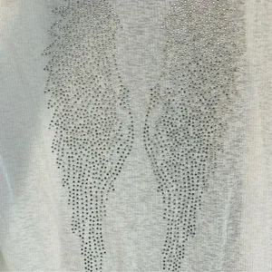 Sheer White Duster Top Rhinestone Angel Wings Open Cardigan Cover Sexy L XL Sexy thumbnail 3
