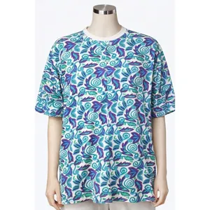 Gitano Vintage 90s Abstract T-Shirt Blue Large Boho‎ Retro Casual Festival Tee thumbnail 2