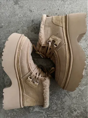 UGG Classic New Heights Lace-Up Boots in Sand/Tan, Size 12, NEW without Box thumbnail 5