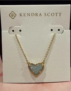Kendra Scott | Gold Plated Druzy Heart Necklace thumbnail 1