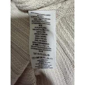 Free People Ribs & Ruffles Tunic Sweater Ivory Women's Size‎ Medium thumbnail 12