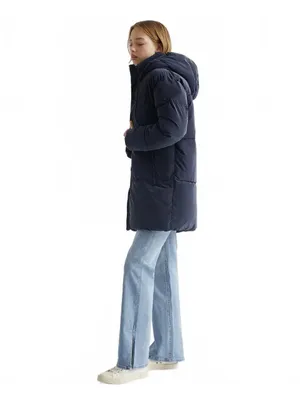 Mango Teen's Long Quilted Puffer Jacket NWT Dark Navy Teens Large thumbnail 5