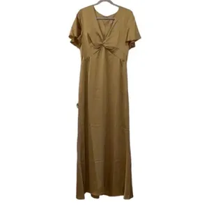 Show Me Your MUMU Tan Silky Gown/ Dress(Size Large) thumbnail 7