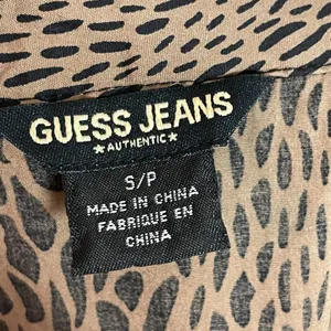 Guess Wrap Top Animal Print‎ Women Small Brown Black Leopard Sleeveless Blouse thumbnail 3