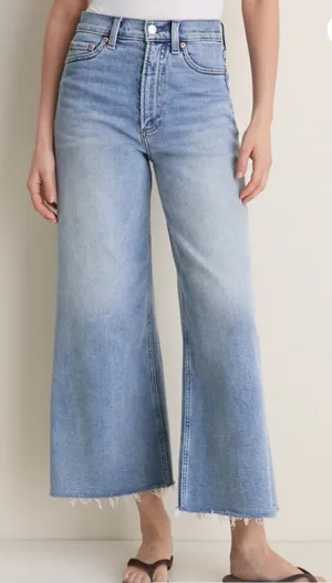 PISTOLA DENIM Bistro High Rise Ultra Wide Leg Lana Crop Sz 25 NEW $188 thumbnail 1