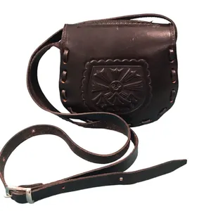 vintage leather black crossbody bag / Adjustable Strap thumbnail 1