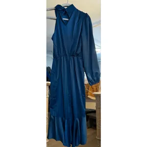 NEW Satin Formal 1 Shoulder Mock Neck Long Sleeve Bodycon Mermaid Midi S thumbnail 3